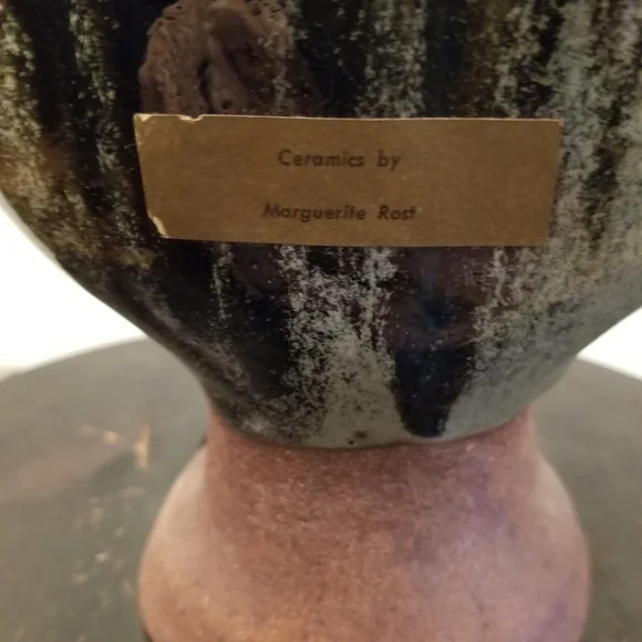 Vintage Mid Century Modern Ceramic Vase by Marguerite Rost - Picture 13 of 15